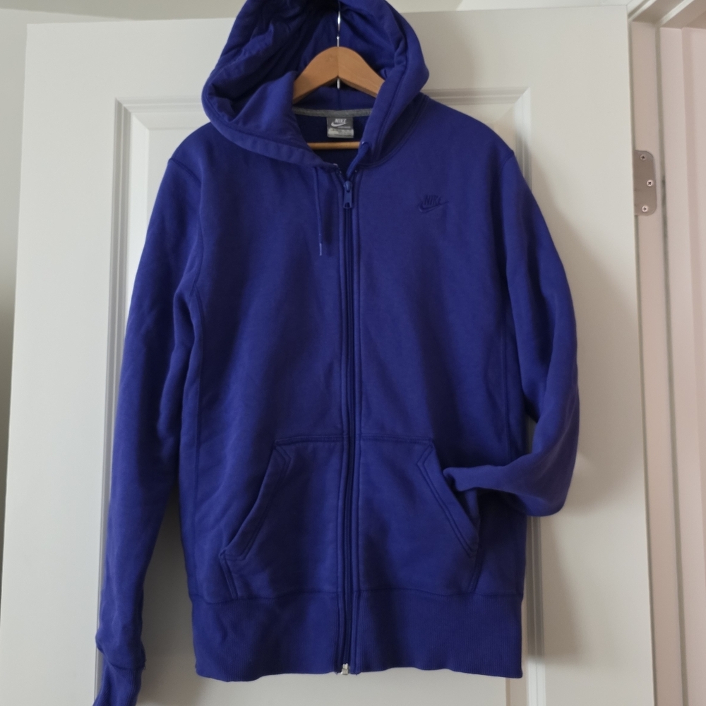Nike Hoodie Sweatshirt Full Zip Up Womens XL Deep Purple Athlesiure Loungewear